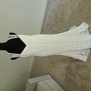 Lulus Rosetta White Lace Maxi Dress Size Large